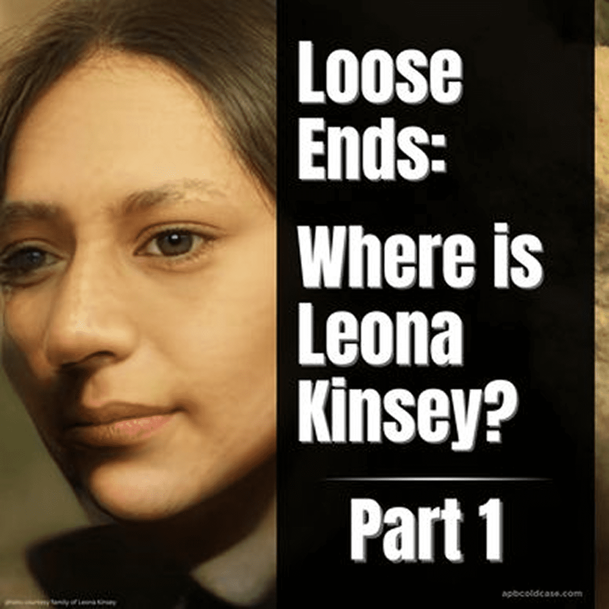 Woman's face, mystery title text